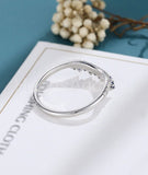 0.55ct Round Cut Moissanite Curved Women Wedding Band 14k White Gold Plated
