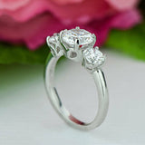 2ct Round Cut Diamond Cluster Solitaire Engagement Ring 14k White Gold Finish