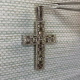 2ct Emerald Simulated Diamond Cross Jesus Pendant 14k White Gold Plated NO CHAIN