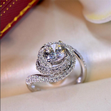 2.5ct Round Cut Diamond Engagement Ring 14k White Gold Finish Swirl Twist Design