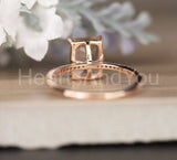 2ct Emerald Cut Simulated Morganite Accented Engagement Ring 14k RoseGold Plated