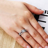 2.4ct Round Cut Diamond Engagement Ring Split Shank Band 14k White Gold Finish