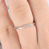 0.6ct Round Cut VVS1 Diamond Wedding Band Dainty Stackable 14k White Gold Finish