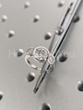 2.3ct Round Cut Moissanite Bezel Set Trilogy Women Ring 14k White Gold Plated