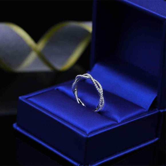 0.42ct Round Cut VVS1D Diamond Wedding Ring Band 14k White Gold Finish Infinity