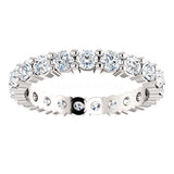 2.2ct Round Cut Moissanite Eternity Stackable Wedding Band 14k White Gold Plated