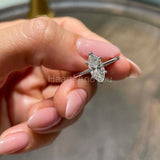 0.5ct Marquise Simulated Diamond Minimalist Solitaire Ring 14k White Gold Plated
