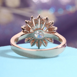 2.5ct Round Cut VVS1D Diamond Engagement Ring 14k Rose Gold Finish Flower Design