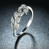 1.7ct Round Cut Diamond Engagement Ring 14k White Gold Finish Leaf Unique Design