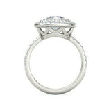 3.5Ct Round Cut VVS1/D Diamond Double Halo Engagement Ring 14K White Gold Finish