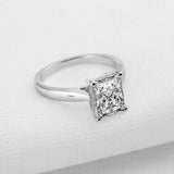 1.5ct Radiant Cut Diamond Engagement Ring Solitaire Women 14k White Gold Finish