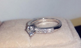 2.7Ct Round Cut Diamond Dual Row Accent Engagement Ring 14K White Gold Finish