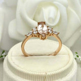 2ct Engagement Ring Marquise Cut Morganite Diamond Petite 14k Yellow Gold Finish