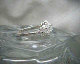 Cluster Vintage Engagement Ring 2.2ct Cushion Cut Diamond 14k White Gold Finish