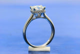 1.5ct Cushion Diamond Engagement Ring Hidden Halo Solitaire 14k White Gold Over