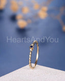 0.2ct Round Cut Simulated Blue Sapphire Minimalist Ring 14k Yellow Gold Plated