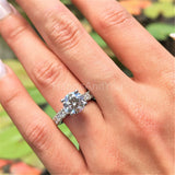 2.25ct Round Cut Moissanite Solitaire with Accents Ring 14k White Gold Plated
