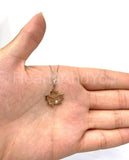 0.02ct Round Cut Moissanite Maple Leaf Pendant 14k Rose Gold Plated NO CHAIN