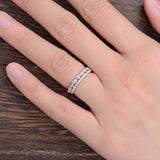 Half Eternity Wedding Bands 1.5ct Round Cut VVS1D Diamond 14k Rose Gold Finish