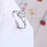 0.6ct Round Cut Diamond Engagement Ring 14k White Gold Finish Floral Solitaire