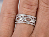 0.5ct Round Cut Diamond Vintage Filigree Wedding Band Ring 14k White Gold Finish