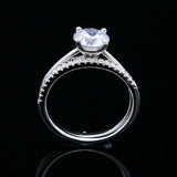2Ct Round Cut Diamond Classic Bridal Set Engagement Ring 14K White Gold Finish