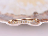 Half Eternity Wedding Ring Band 1ct Round Cut VVS1D Diamond 18k Rose Gold Finish