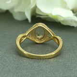 2.5ct Oval Peach Morganite Halo Infinity Engagement Ring 14k Yellow Gold Over