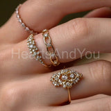 0.5ct Round Cut Moissanite Open Link Chain Wedding Band 14k Yellow Gold Plated