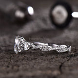2.2ct Round Cut Moissanite Infinity Women Engagement Ring 14K White Gold Plated