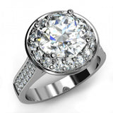 3ct Round Cut VVS1D Diamond Halo Stylish Engagement Ring 14k White Gold Finish