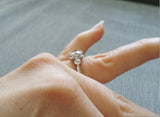 2Ct Round Cut VVS1 Diamond Two Stone Floral Engagement Ring 14K White Gold Over