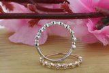 Bubble Beaded Bezel Wedding Ring Band 1ct Round Cut Diamond 14k Dual Tone Finish
