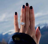 1.1ct Round Cut Diamond Halo Solitaire Engagement Ring 14k White Gold Finish