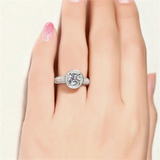 3ct Round Cut Diamond Engagement Ring 14k White Gold Over Halo Classic Solitaire