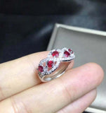 2.3ct Wedding Ring Band Round Cut Pink Ruby Swirl Stylish 14k White Gold Finish