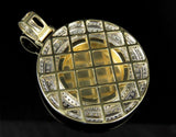 2.25ct Round Cut Diamond Pendant Memory Photo Medallion 14k Yellow Gold Finish