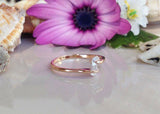 0.2ct Round Cut Diamond Engagement Ring 14k Rose Gold Finish Two Stone Solitaire