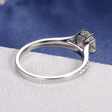 1.4ct Round Cut Diamond Solitaire with Accent Engagement Ring 14k WhiteGold Over