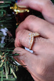 0.5ct Round Cut Moissanite Princess Crown Wedding Band 14k Yellow Gold Plated