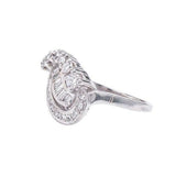 2.5ct Round Cut Diamond Engagement Ring Swirl Cluster Vintage 14k WhiteGold Over