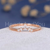 0.2ct Pear Cut Simulated Diamond Chevron Crown Wedding Band 14k Rose Gold Plated