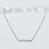 1ct Multi Cut Simulated Diamond Vertical Bar Pendant Chain 14k White Gold Plated