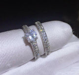 2.5ct Round Cut Diamond Engagement Ring 14k White Gold Finish Bridal Set Women