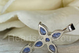 1ct Pear Simulated Sapphire Jesus Cross Pendant 14k White Gold Plated NO CHAIN