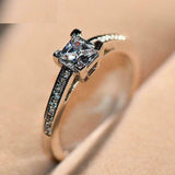 2.1ct Princess Cut Diamond Engagement Ring 14k WhiteGold Finish Accent Solitaire