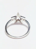 3Ct Round Cut Diamond Star Shaped Engagement Ring 14K White Gold Finish