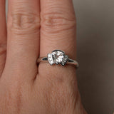Unique Design Engagement Ring 1ct Trillion Cut Diamond 14k White Gold Finish