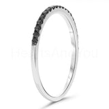 0.5ct Round Cut Simulated Black Diamond Half Eternity Band 14k White Gold Plated