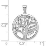 0.75ct Round Cut Moissanite Tree of Life Pendant 14k White Gold Plated NO CHAIN